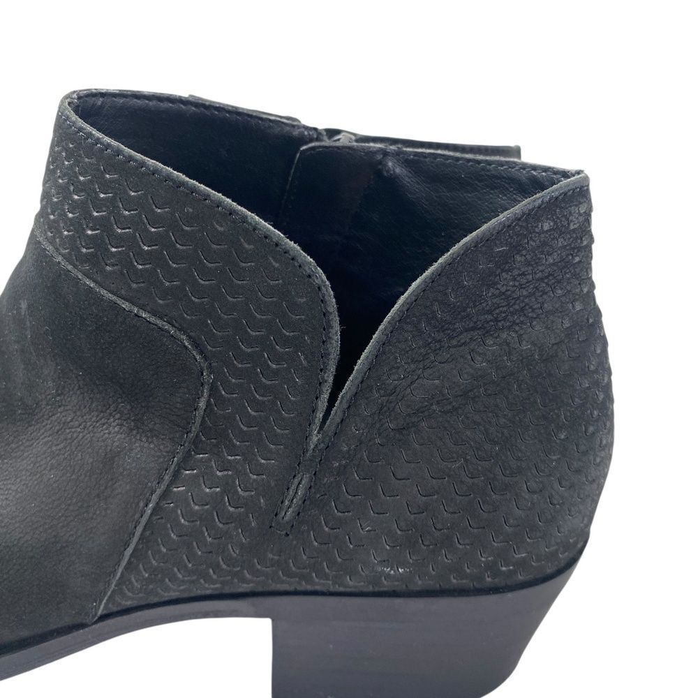 Lucky Brand 9.5 M Nubuck leather Booties Low heel Weave leather on heel - Picture 3 of 7
